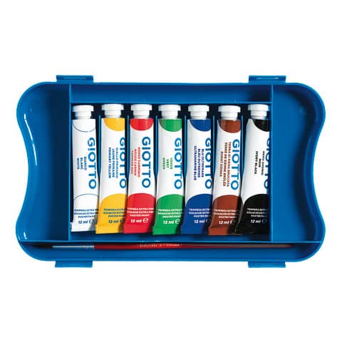 Tempere GIOTTO Extra 12 ml assortiti scatola 7 tubetti + 1 pennello F30310000